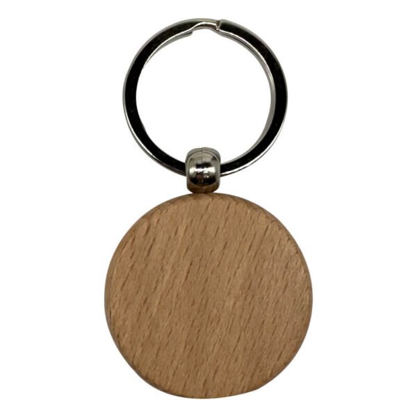Laser-Engraved Double-Sided Round Wooden Keyholder - Image 2