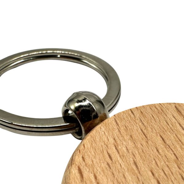 Laser-Engraved Double-Sided Round Wooden Keyholder - Image 3