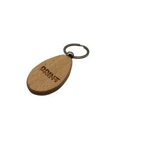Laser-Engraved Teardrop Wood Keyholder